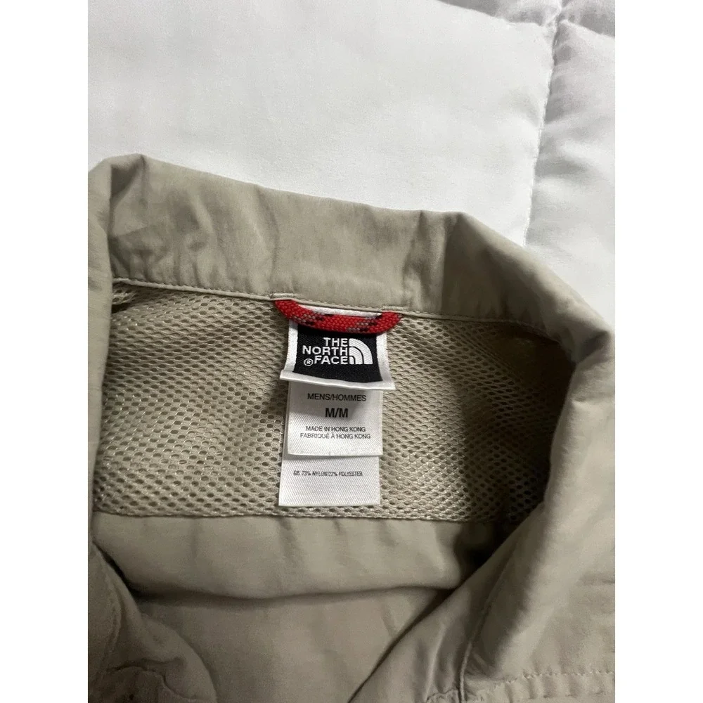 The North Face Tan Button Up Shirt Men's Size Medium Short Sleeve Hiking